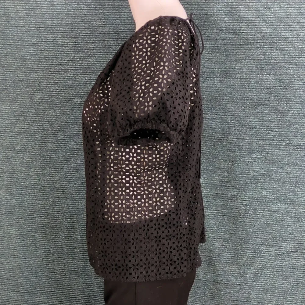 J. Crew Re-Imagined by J. Crew Eyelet Top, Puff Sleeves